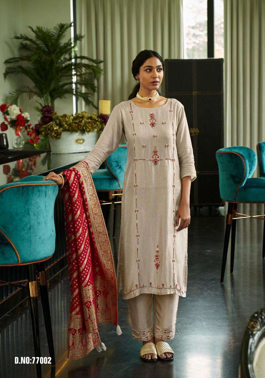 FESTIVAL LUXURY COLLECTION BY KALKI 77001 TO 77006 SERIES BEAUTIFUL SUITS COLORFUL STYLISH FANCY CASUAL WEAR & ETHNIC WEAR PURE VISCOSE SILK DRESSES AT WHOLESALE PRICE