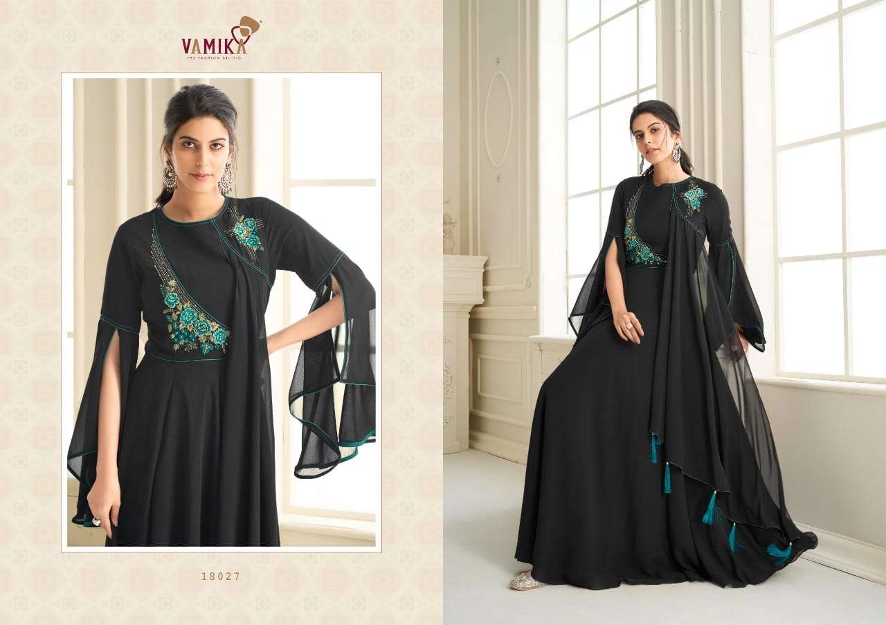 SUI DHAAGA VOL-4 BY VAMIKA 18025 TO 18032 SERIES DESIGNER BEAUTIFUL STYLISH FANCY COLORFUL PARTY WEAR & OCCASIONAL WEAR HEAVY GEORGETTE WITH EMBROIDERY GOWNS AT WHOLESALE PRICE