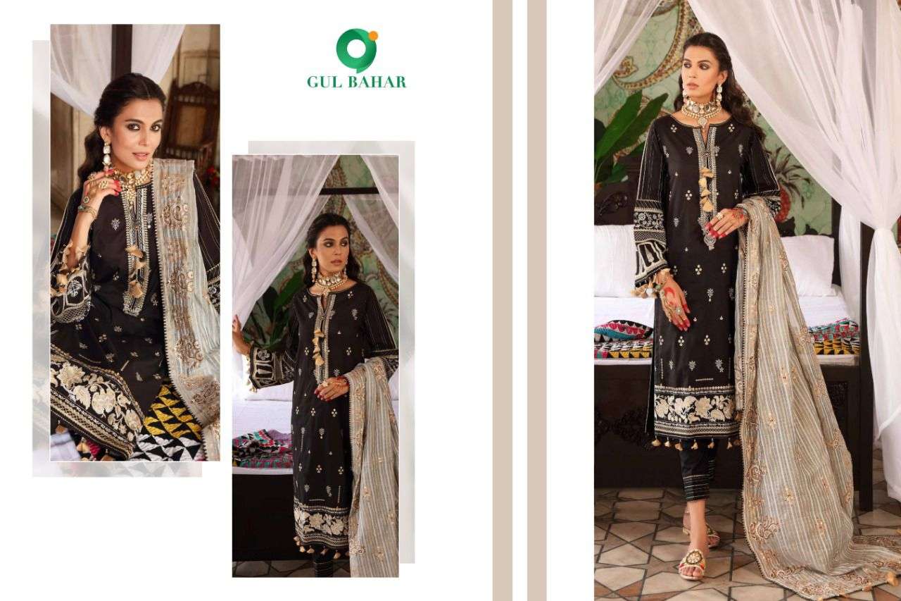 MOHTAAZ BY GUL BAHAR 101 TO 104 SERIES PAKISTANI SUITS BEAUTIFUL FANCY COLORFUL STYLISH PARTY WEAR & OCCASIONAL WEAR HEAVY JAM COTTON EMBROIDERED DRESSES AT WHOLESALE PRICE