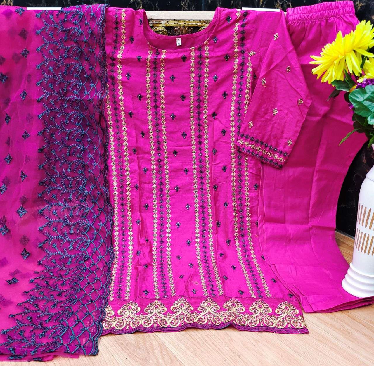 MOHTAAZ BY GUL BAHAR 101 TO 104 SERIES PAKISTANI SUITS BEAUTIFUL FANCY COLORFUL STYLISH PARTY WEAR & OCCASIONAL WEAR HEAVY JAM COTTON EMBROIDERED DRESSES AT WHOLESALE PRICE