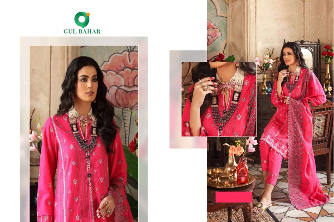MOHTAAZ BY GUL BAHAR 101 TO 104 SERIES PAKISTANI SUITS BEAUTIFUL FANCY COLORFUL STYLISH PARTY WEAR & OCCASIONAL WEAR HEAVY JAM COTTON EMBROIDERED DRESSES AT WHOLESALE PRICE