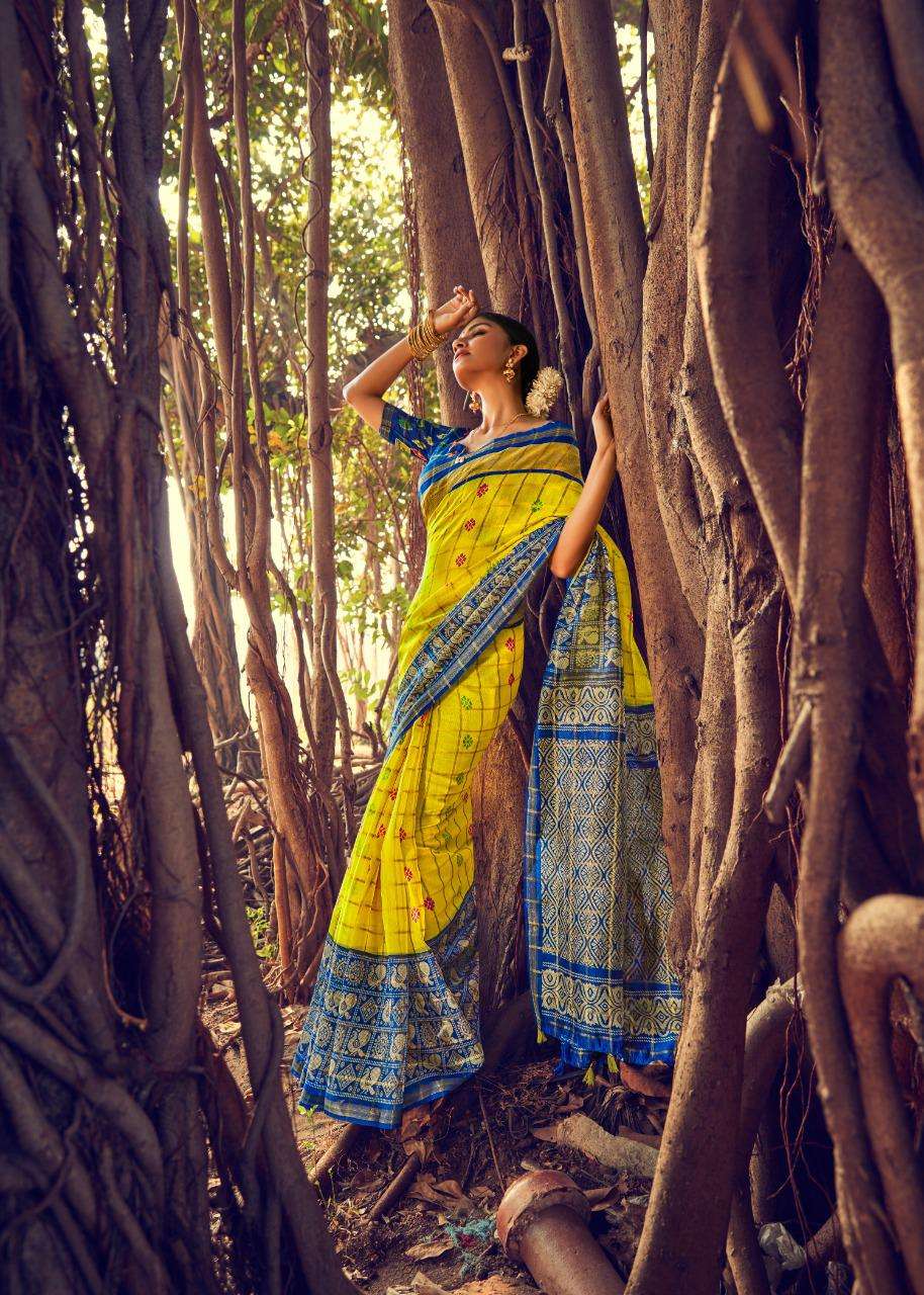 WEAVES PRAYAGRAJ VOL-2 BY SIDDHANT WEAVES 34013 TO 34024 SERIES INDIAN TRADITIONAL WEAR COLLECTION BEAUTIFUL STYLISH FANCY COLORFUL PARTY WEAR & OCCASIONAL WEAR PURE LINEN SAREES AT WHOLESALE PRICE