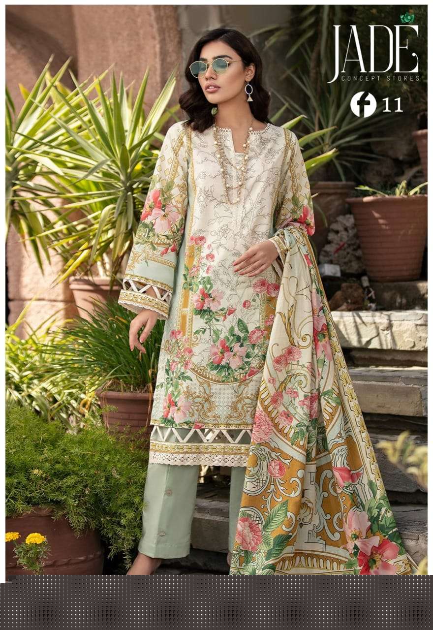 FIRDOUS URBANE VOL-2 BY JADE 11 TO 18 SERIES BEAUTIFUL SUITS COLORFUL STYLISH FANCY CASUAL WEAR & ETHNIC WEAR PURE LAWN DRESSES AT WHOLESALE PRICE