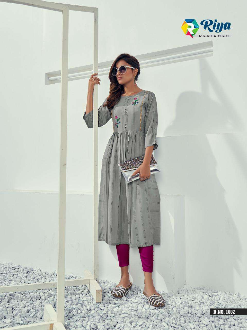 AUTUMN BY RIYA DESIGNER 1101 TO 1105 SERIES DESIGNER STYLISH FANCY COLORFUL BEAUTIFUL PARTY WEAR & ETHNIC WEAR COLLECTION RAYON EMBROIDERY KURTIS AT WHOLESALE PRICE