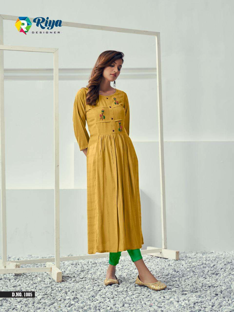AUTUMN BY RIYA DESIGNER 1101 TO 1105 SERIES DESIGNER STYLISH FANCY COLORFUL BEAUTIFUL PARTY WEAR & ETHNIC WEAR COLLECTION RAYON EMBROIDERY KURTIS AT WHOLESALE PRICE