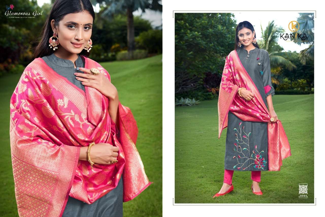 OCCASION BY KANIKA 1001 TO 1003 SERIES DESIGNER STYLISH FANCY COLORFUL BEAUTIFUL PARTY WEAR & ETHNIC WEAR COLLECTION MODAL CHANDERI KURTIS WITH DUPATTA AT WHOLESALE PRICE
