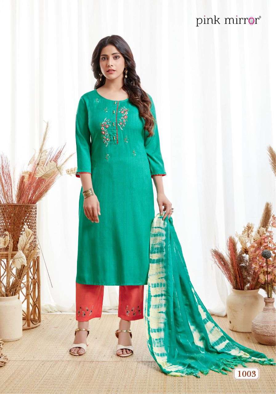 SPARK BY PINK MIRROR 1001 TO 1006 SERIES DESIGNER SUITS BEAUTIFUL STYLISH FANCY COLORFUL PARTY WEAR & ETHNIC WEAR VISCOSE EMBROIDERED DRESSES AT WHOLESALE PRICE