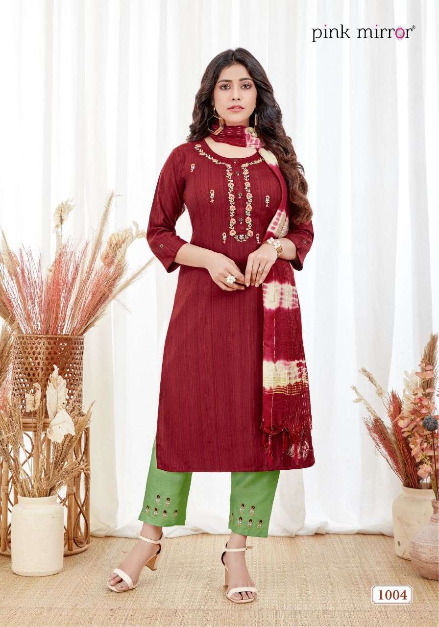 SPARK BY PINK MIRROR 1001 TO 1006 SERIES DESIGNER SUITS BEAUTIFUL STYLISH FANCY COLORFUL PARTY WEAR & ETHNIC WEAR VISCOSE EMBROIDERED DRESSES AT WHOLESALE PRICE