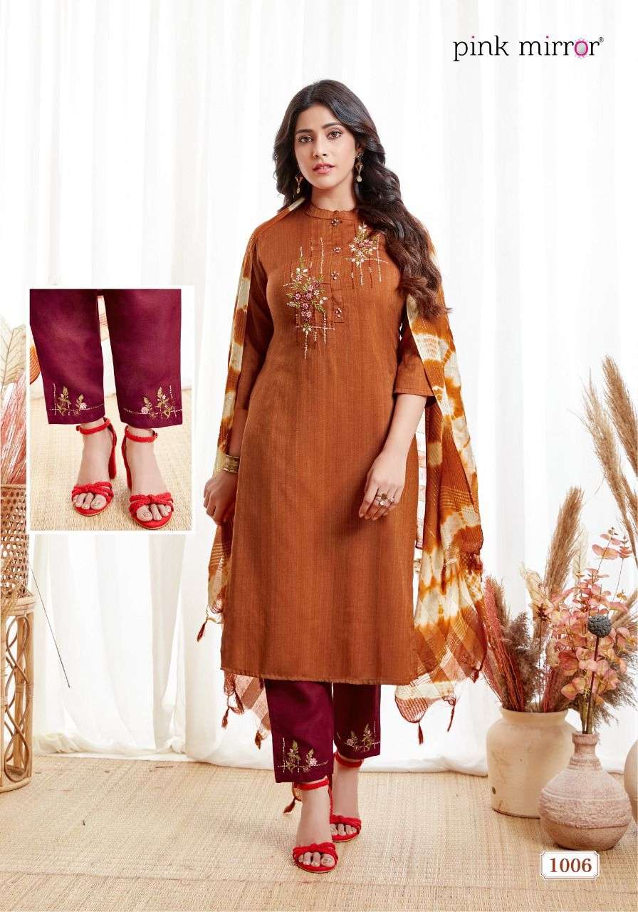 SPARK BY PINK MIRROR 1001 TO 1006 SERIES DESIGNER SUITS BEAUTIFUL STYLISH FANCY COLORFUL PARTY WEAR & ETHNIC WEAR VISCOSE EMBROIDERED DRESSES AT WHOLESALE PRICE