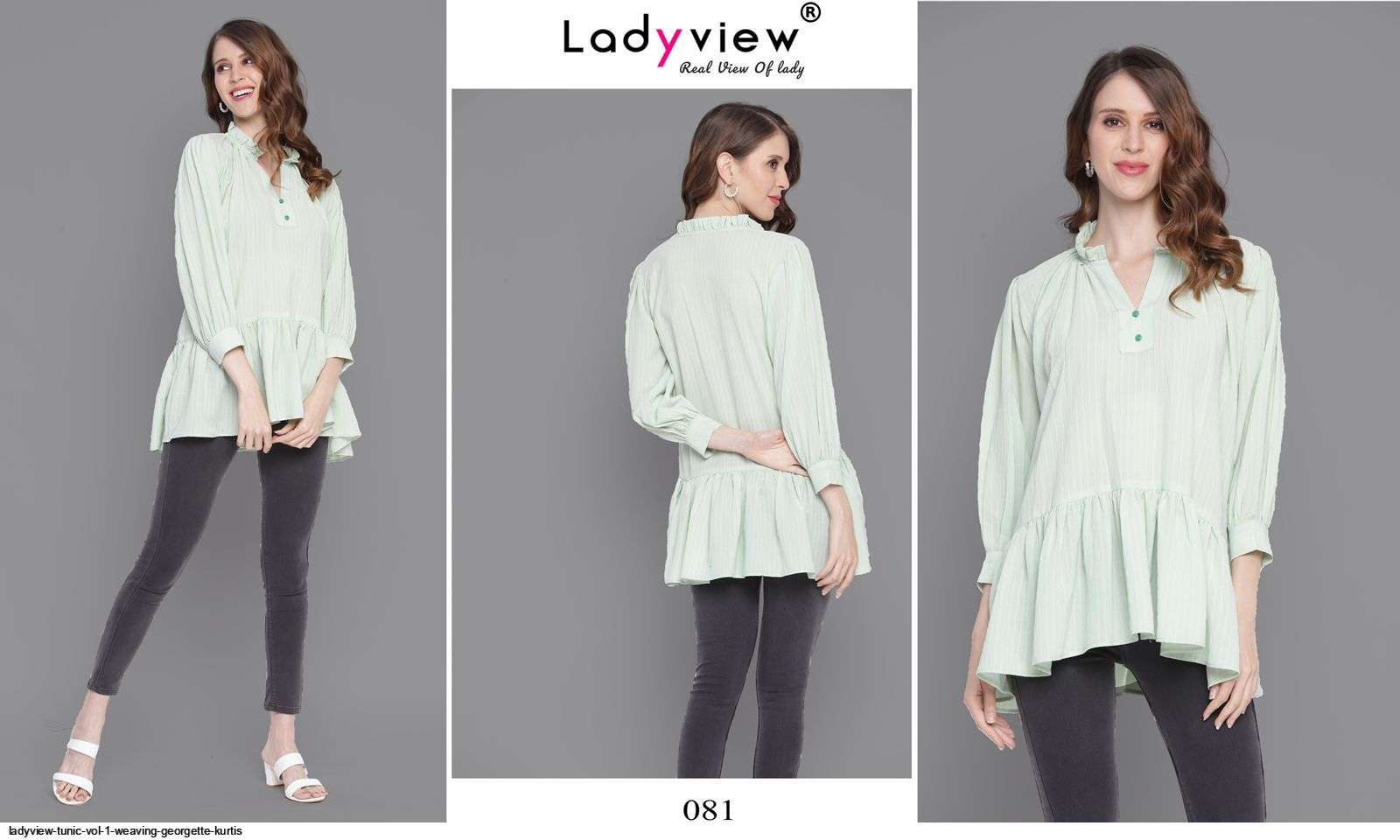 TUNIC VOL-1 BY LADY VIEW BEAUTIFUL STYLISH FANCY COLORFUL CASUAL WEAR & ETHNIC WEAR & READY TO WEAR PREMIUM GEORGETTE TOPS AT WHOLESALE PRICE