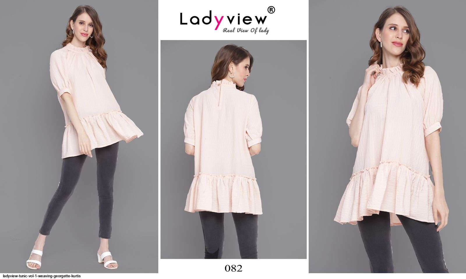 TUNIC VOL-1 BY LADY VIEW BEAUTIFUL STYLISH FANCY COLORFUL CASUAL WEAR & ETHNIC WEAR & READY TO WEAR PREMIUM GEORGETTE TOPS AT WHOLESALE PRICE