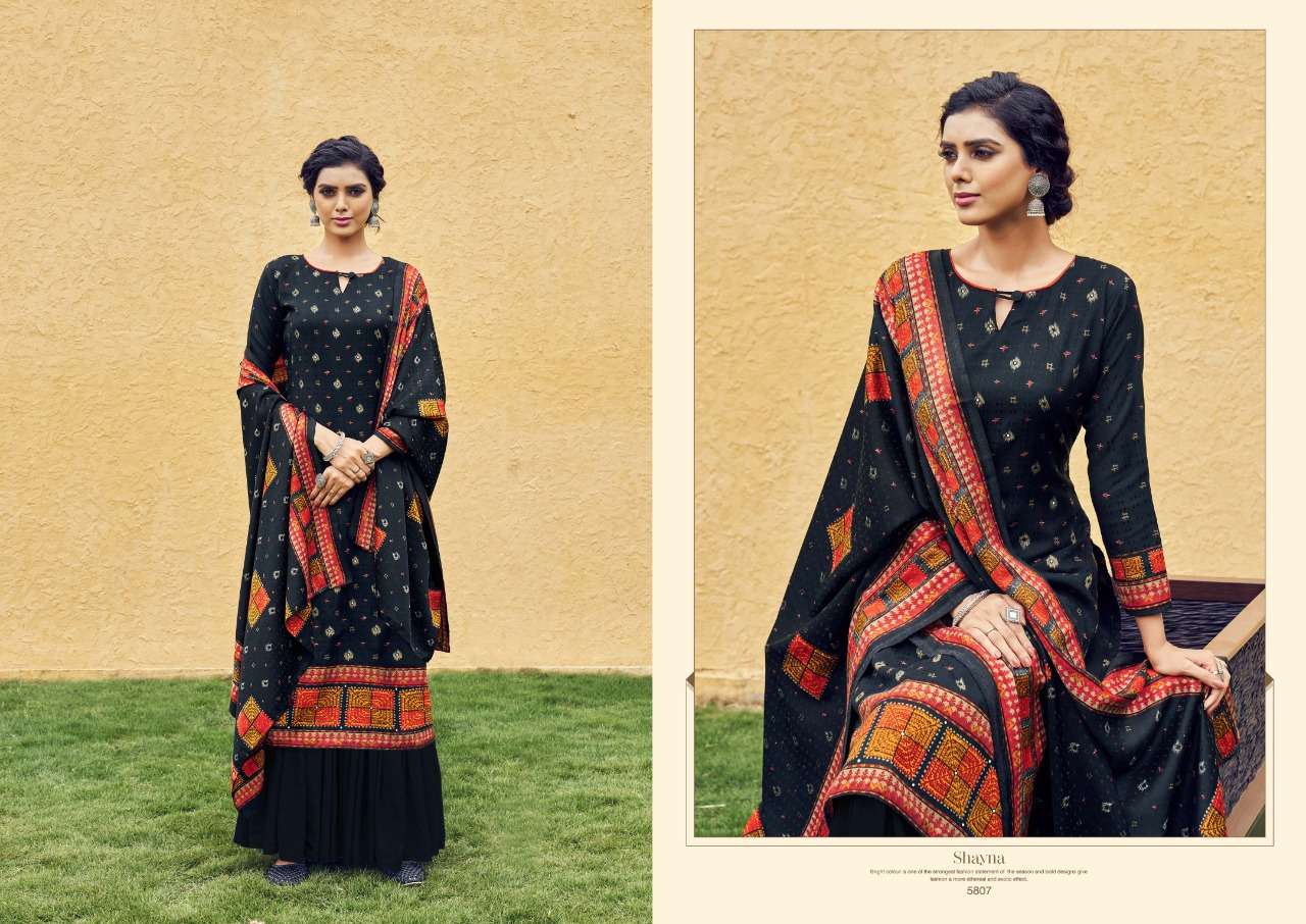 SAHYNA BY VRIDHEE FASHION 5801 TO 5808 SERIES INDIAN TRADITIONAL WEAR COLLECTION BEAUTIFUL STYLISH FANCY COLORFUL PARTY WEAR & OCCASIONAL WEAR PURE PASHMINA PRINT WITH WORK DRESSES AT WHOLESALE PRICE