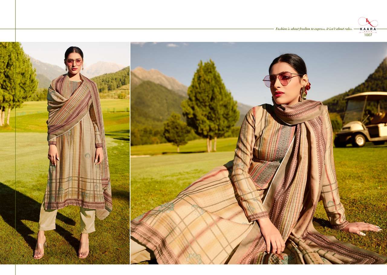 GULKAND BY KAARA SUITS 1001 TO 1008 SERIES BEAUTIFUL SUITS COLORFUL STYLISH FANCY CASUAL WEAR & ETHNIC WEAR PASHMINA PRINT DRESSES AT WHOLESALE PRICE