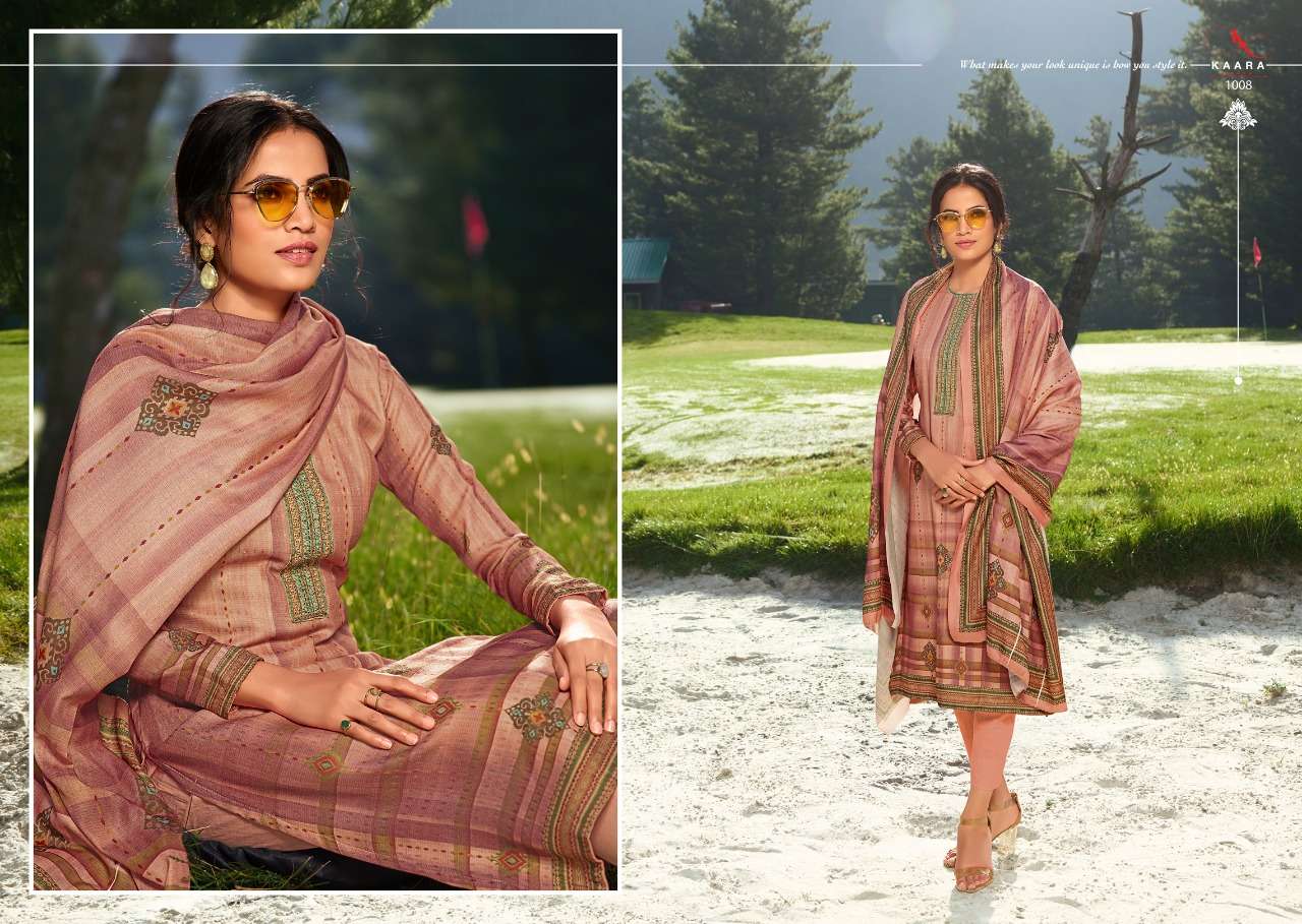 GULKAND BY KAARA SUITS 1001 TO 1008 SERIES BEAUTIFUL SUITS COLORFUL STYLISH FANCY CASUAL WEAR & ETHNIC WEAR PASHMINA PRINT DRESSES AT WHOLESALE PRICE
