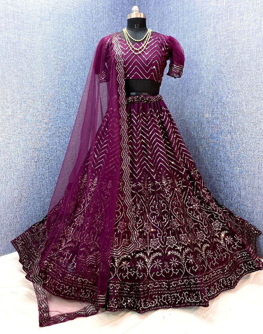 ZEEYA NOOR BY VARNI FABRICS 3001 TO 3004 SERIES INDIAN TRADITIONAL BEAUTIFUL STYLISH DESIGNER BANARASI SILK JACQUARD EMBROIDERED PARTY WEAR NET LEHENGAS AT WHOLESALE PRICE