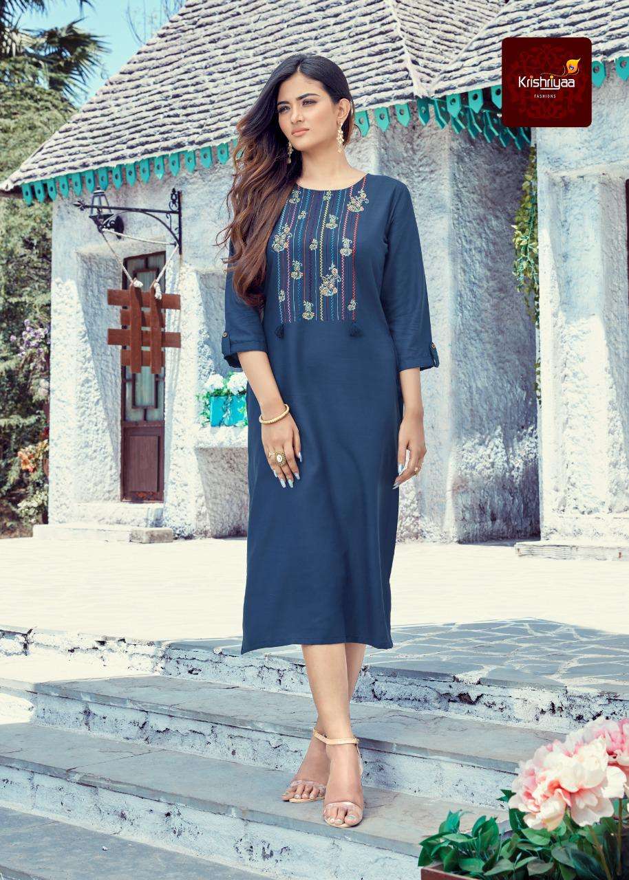 BLUSH BY KRISHRIYAA 51133 TO 51140 SERIES DESIGNER STYLISH FANCY COLORFUL BEAUTIFUL PARTY WEAR & ETHNIC WEAR COLLECTION VISCOSE RAYON KURTIS AT WHOLESALE PRICE