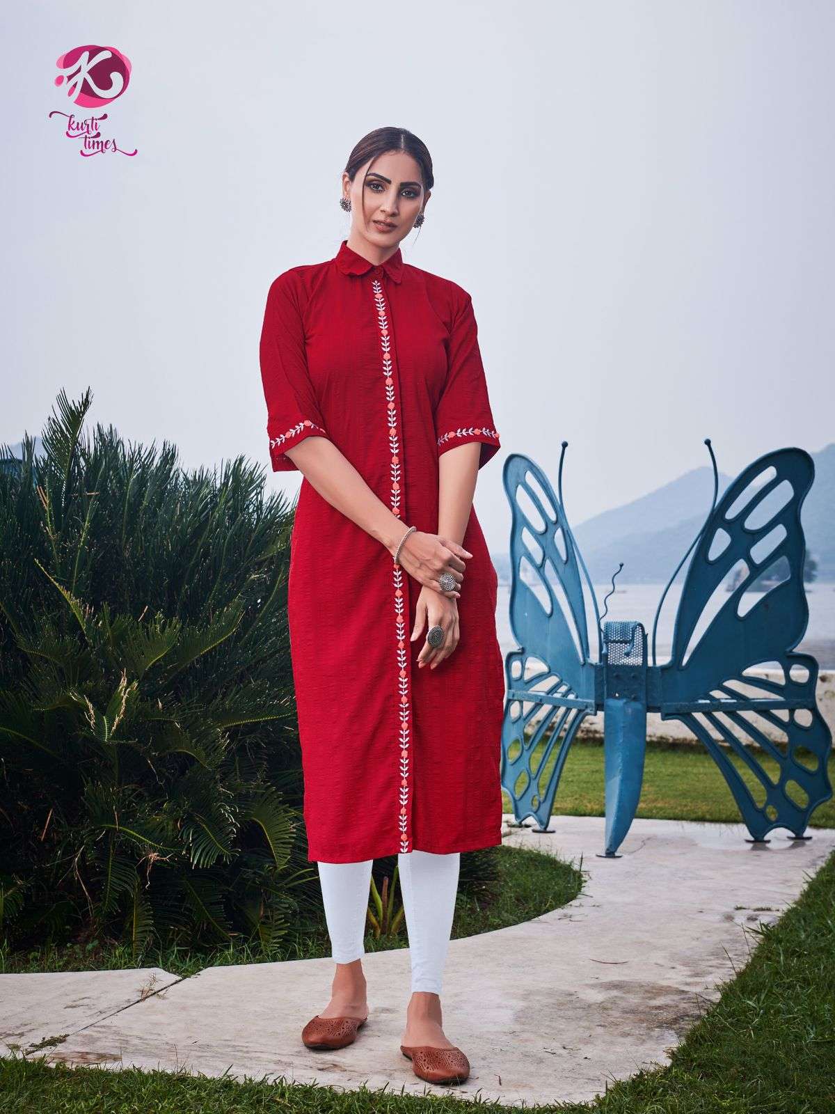 DAISY BY KURTI TIMES 4001 TO 4004 SERIES DESIGNER STYLISH FANCY COLORFUL BEAUTIFUL PARTY WEAR & ETHNIC WEAR COLLECTION PURE VISCOSE EMBROIDERY KURTIS AT WHOLESALE PRICE
