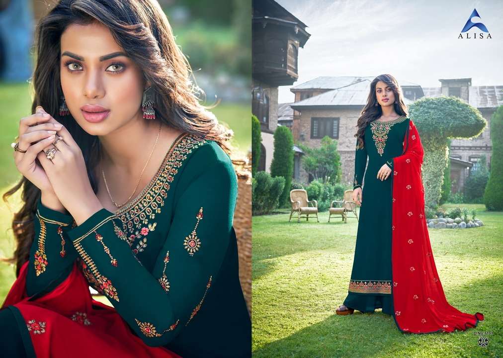 SARINA VOL-2 BY ALISA 7101 TO 7106 SERIES BEAUTIFUL SUITS COLORFUL STYLISH FANCY CASUAL WEAR & ETHNIC WEAR FAUX GEORGETTE DRESSES AT WHOLESALE PRICE