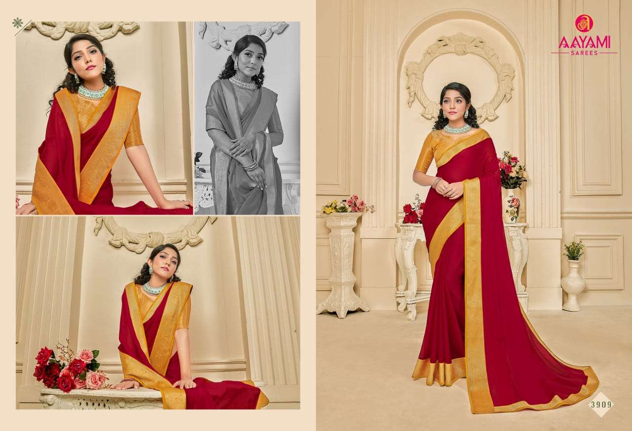 SARAS VOL-4 BY AAYAMI 3901 TO 3912 SERIES INDIAN TRADITIONAL WEAR COLLECTION BEAUTIFUL STYLISH FANCY COLORFUL PARTY WEAR & OCCASIONAL WEAR SATIN GEORGETTE SAREES AT WHOLESALE PRICE