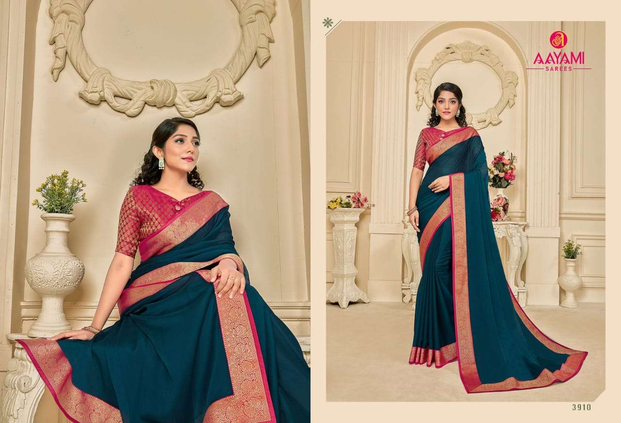 SARAS VOL-4 BY AAYAMI 3901 TO 3912 SERIES INDIAN TRADITIONAL WEAR COLLECTION BEAUTIFUL STYLISH FANCY COLORFUL PARTY WEAR & OCCASIONAL WEAR SATIN GEORGETTE SAREES AT WHOLESALE PRICE