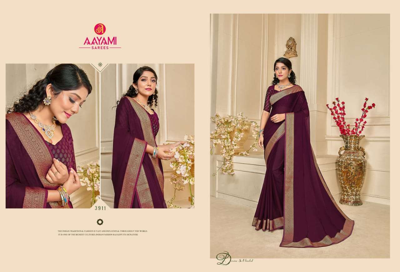 SARAS VOL-4 BY AAYAMI 3901 TO 3912 SERIES INDIAN TRADITIONAL WEAR COLLECTION BEAUTIFUL STYLISH FANCY COLORFUL PARTY WEAR & OCCASIONAL WEAR SATIN GEORGETTE SAREES AT WHOLESALE PRICE