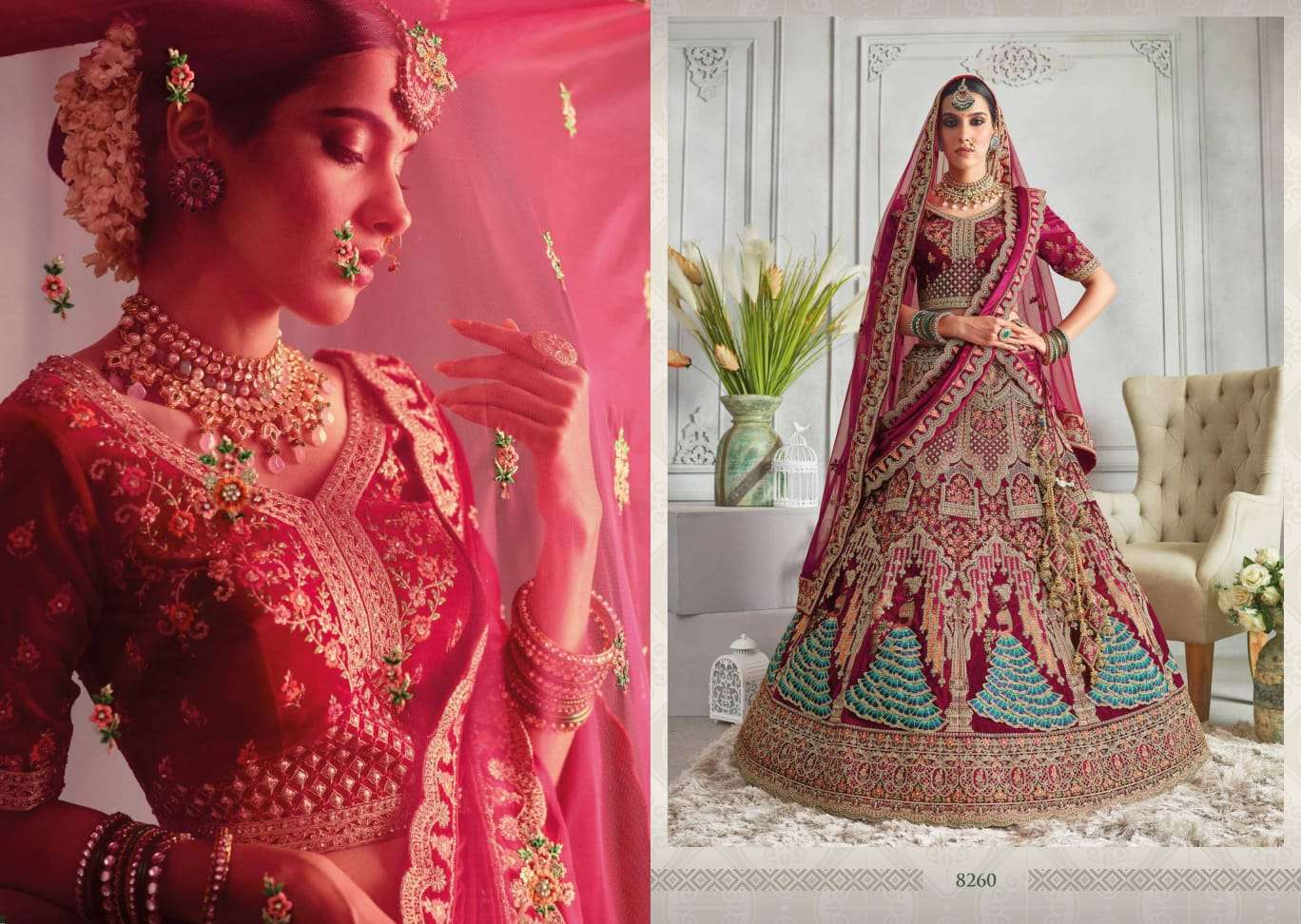 KASHISH BRIDAL BY FASHID WHOLESALE INDIAN TRADITIONAL BEAUTIFUL STYLISH DESIGNER BANARASI SILK JACQUARD EMBROIDERED PARTY WEAR SILK/VELVET LEHENGAS AT WHOLESALE PRICE