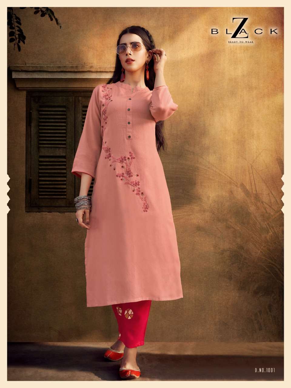 MAHIRA BY Z BLACK 1001 TO 1006 SERIES DESIGNER STYLISH FANCY COLORFUL BEAUTIFUL PARTY WEAR & ETHNIC WEAR COLLECTION RAYON EMBROIDERY KURTIS WITH BOTTOM AT WHOLESALE PRICE