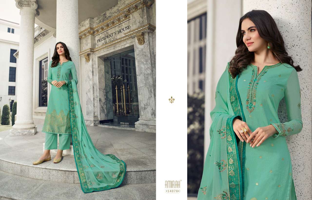 ALVINA BY AMIRAH 14071 TO 14078 SERIES BEAUTIFUL STYLISH SUITS FANCY COLORFUL CASUAL WEAR & ETHNIC WEAR & READY TO WEAR VISCOSE DOLA JACQUARD DRESSES AT WHOLESALE PRICE