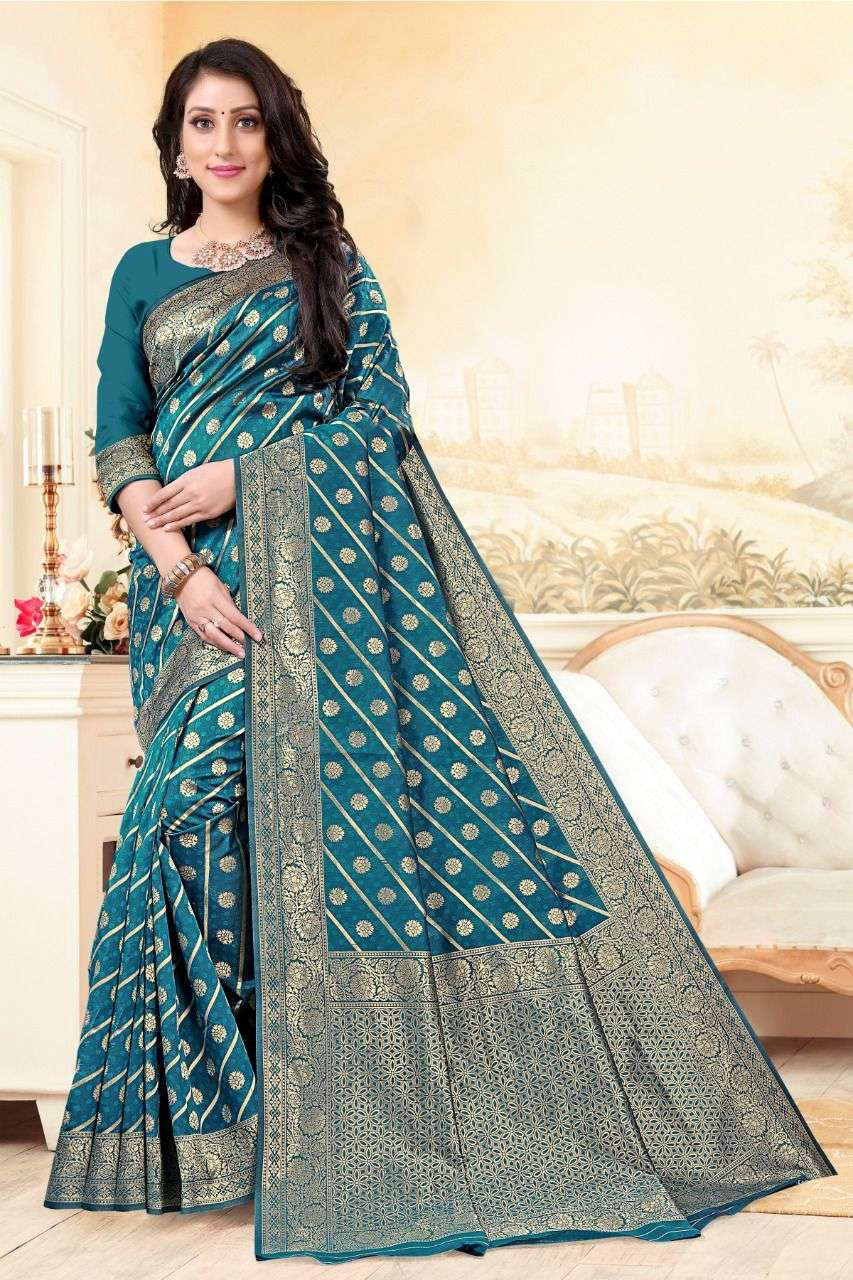 PAVITRA VOL-4 BY VAIRAGEE 401 TO 406 SERIES INDIAN TRADITIONAL WEAR COLLECTION BEAUTIFUL STYLISH FANCY COLORFUL PARTY WEAR & OCCASIONAL WEAR BANARASI SILK PRINT SAREES AT WHOLESALE PRICE