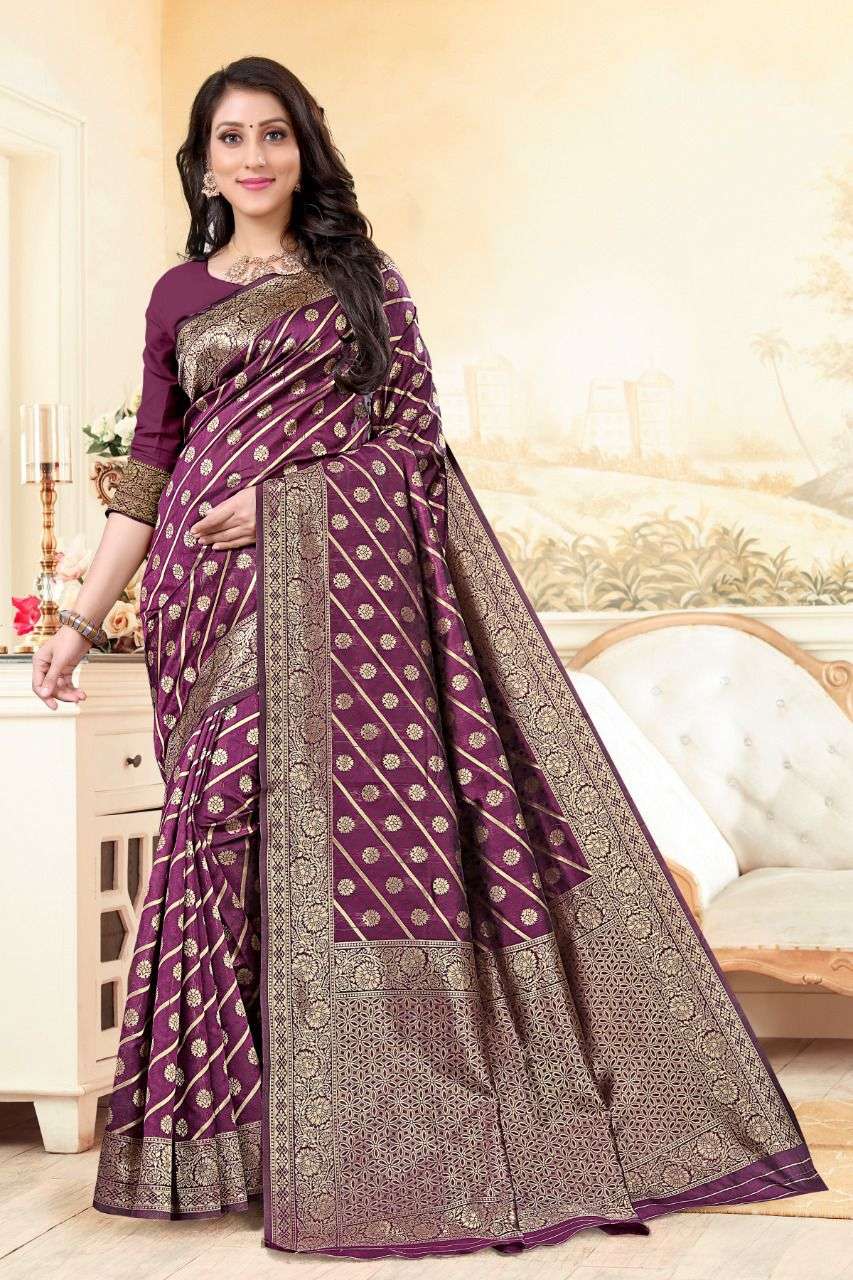 PAVITRA VOL-4 BY VAIRAGEE 401 TO 406 SERIES INDIAN TRADITIONAL WEAR COLLECTION BEAUTIFUL STYLISH FANCY COLORFUL PARTY WEAR & OCCASIONAL WEAR BANARASI SILK PRINT SAREES AT WHOLESALE PRICE