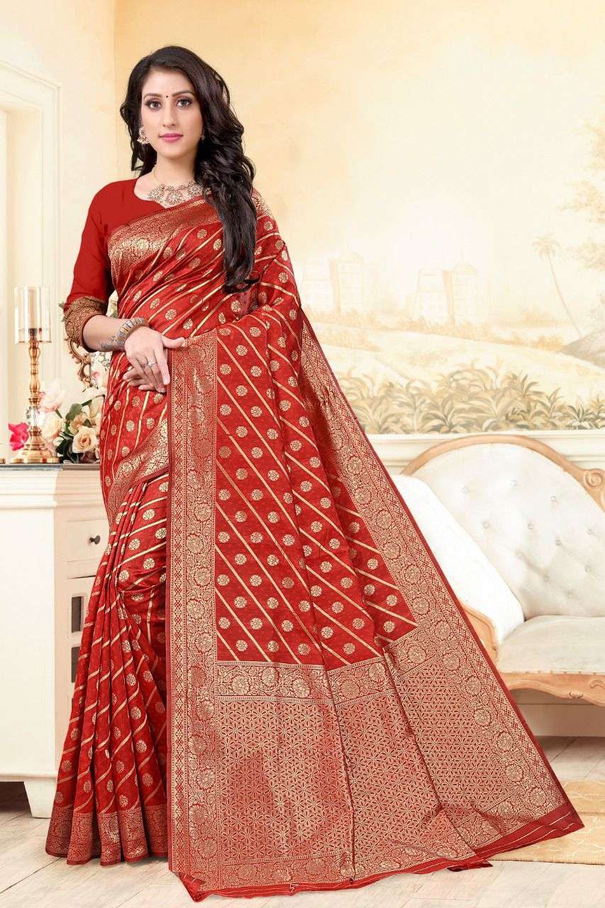 PAVITRA VOL-4 BY VAIRAGEE 401 TO 406 SERIES INDIAN TRADITIONAL WEAR COLLECTION BEAUTIFUL STYLISH FANCY COLORFUL PARTY WEAR & OCCASIONAL WEAR BANARASI SILK PRINT SAREES AT WHOLESALE PRICE