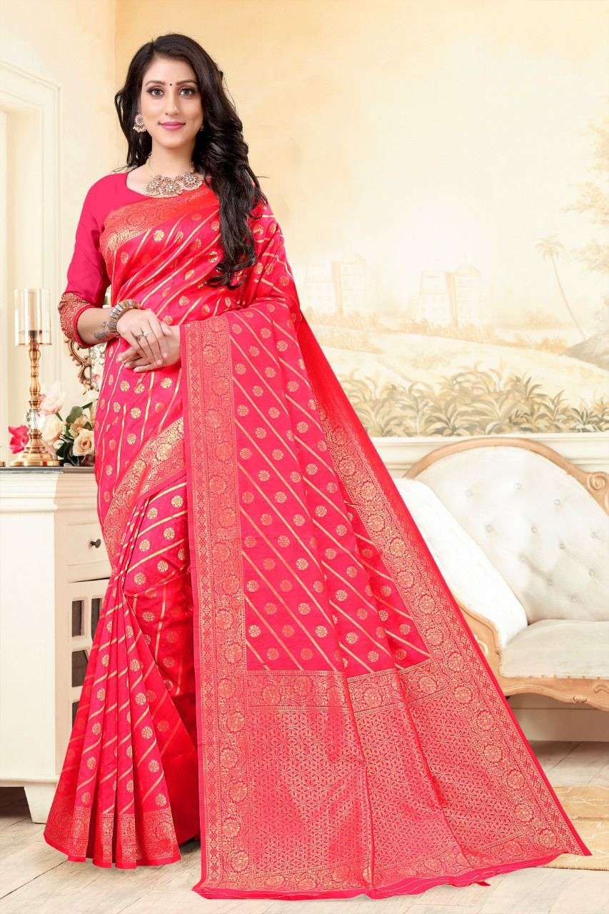 PAVITRA VOL-4 BY VAIRAGEE 401 TO 406 SERIES INDIAN TRADITIONAL WEAR COLLECTION BEAUTIFUL STYLISH FANCY COLORFUL PARTY WEAR & OCCASIONAL WEAR BANARASI SILK PRINT SAREES AT WHOLESALE PRICE