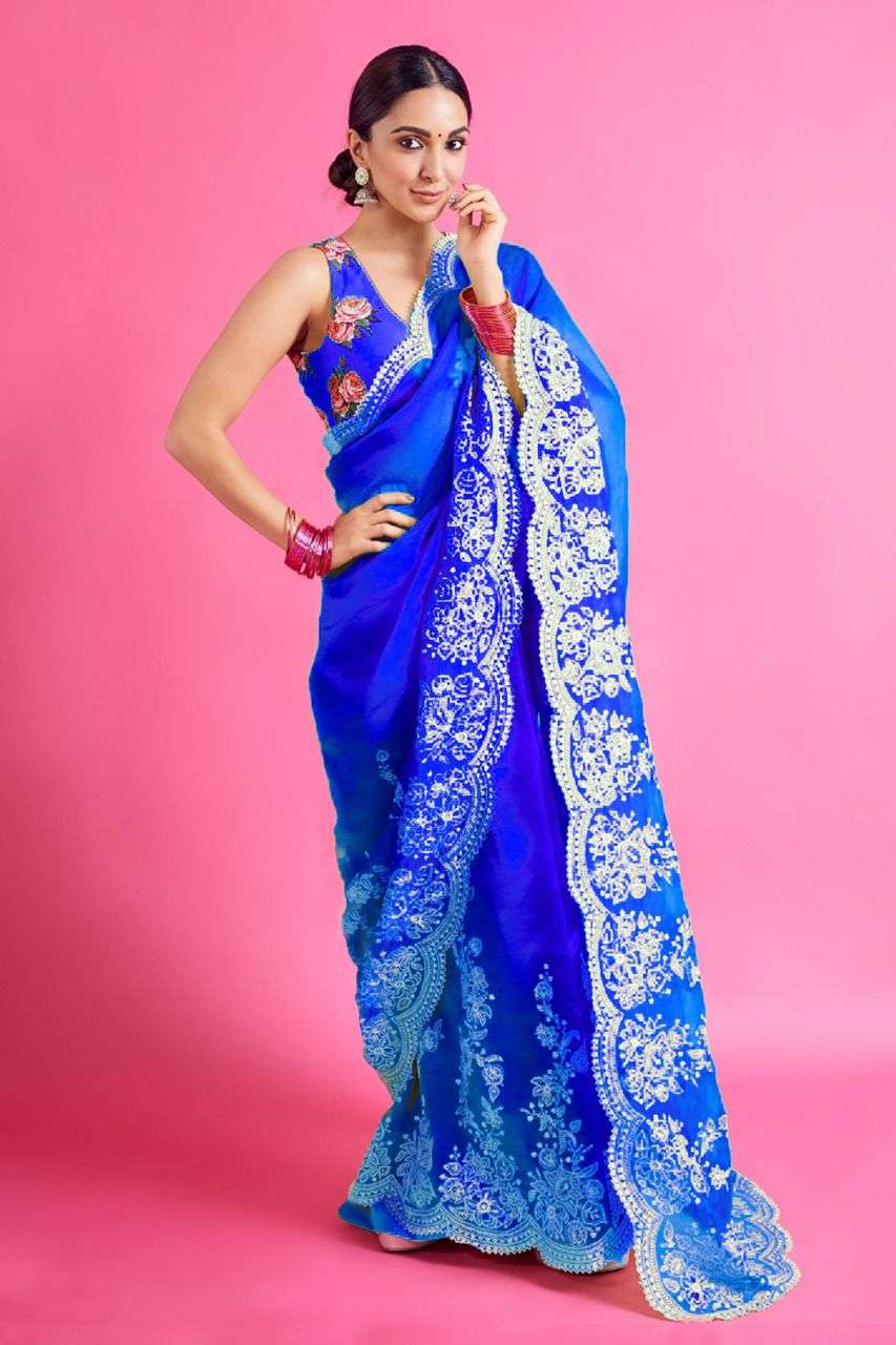 KIARA BY VAIRAGEE 101 TO 106 SERIES INDIAN TRADITIONAL WEAR COLLECTION BEAUTIFUL STYLISH FANCY COLORFUL PARTY WEAR & OCCASIONAL WEAR ORGANZA SAREES AT WHOLESALE PRICE