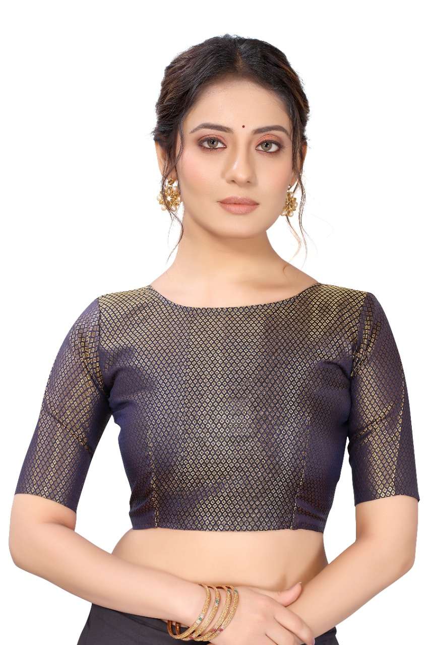 DAMINI BY KAAMIRI 01 TO 12 SERIES BEAUTIFUL STYLISH FANCY COLORFUL CASUAL WEAR & ETHNIC WEAR JACQUARD BROCADE BLOUSE AT WHOLESALE PRICE