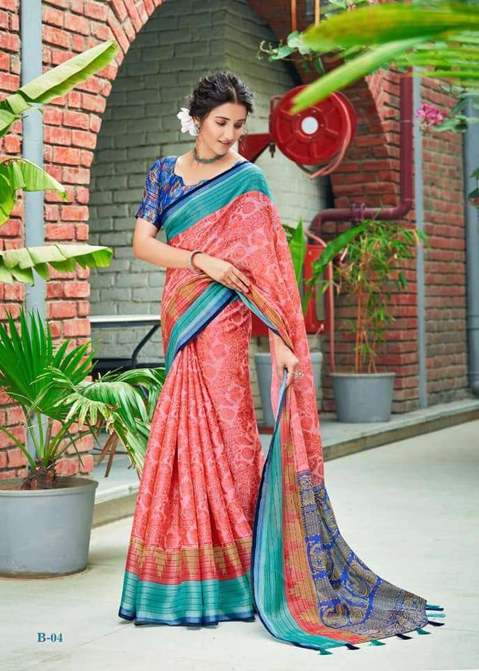 BUDEWIESER BY SHREYANS 01 TO 08 SERIES INDIAN TRADITIONAL WEAR COLLECTION BEAUTIFUL STYLISH FANCY COLORFUL PARTY WEAR & OCCASIONAL WEAR PURE LINEN SAREES AT WHOLESALE PRICE