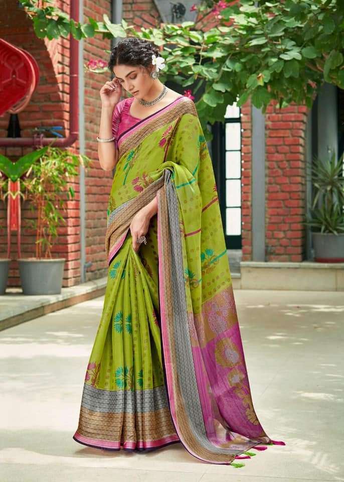 BUDEWIESER BY SHREYANS 01 TO 08 SERIES INDIAN TRADITIONAL WEAR COLLECTION BEAUTIFUL STYLISH FANCY COLORFUL PARTY WEAR & OCCASIONAL WEAR PURE LINEN SAREES AT WHOLESALE PRICE