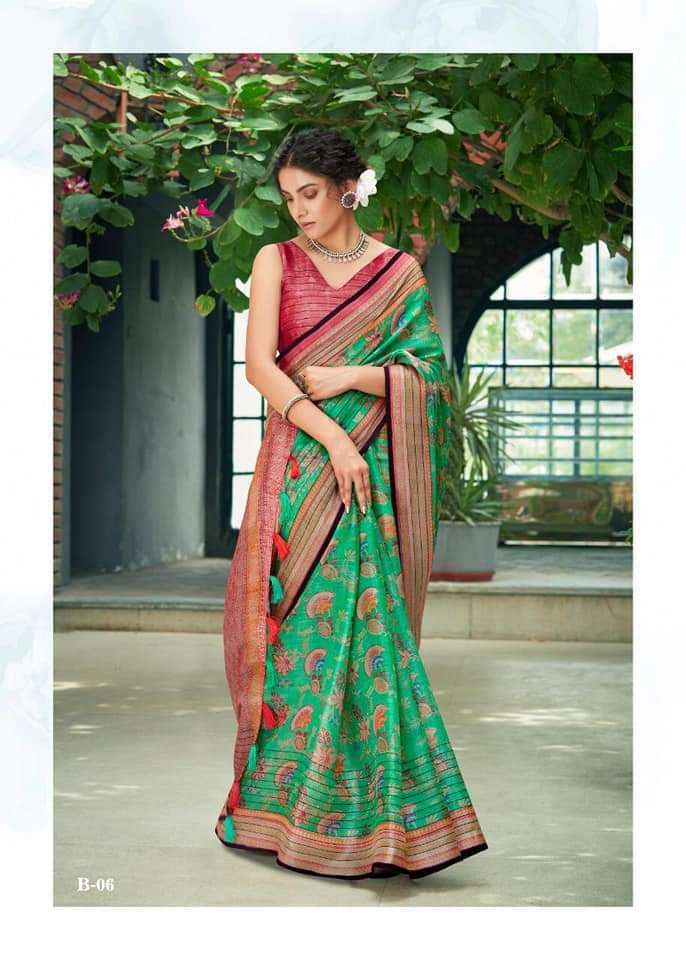 BUDEWIESER BY SHREYANS 01 TO 08 SERIES INDIAN TRADITIONAL WEAR COLLECTION BEAUTIFUL STYLISH FANCY COLORFUL PARTY WEAR & OCCASIONAL WEAR PURE LINEN SAREES AT WHOLESALE PRICE