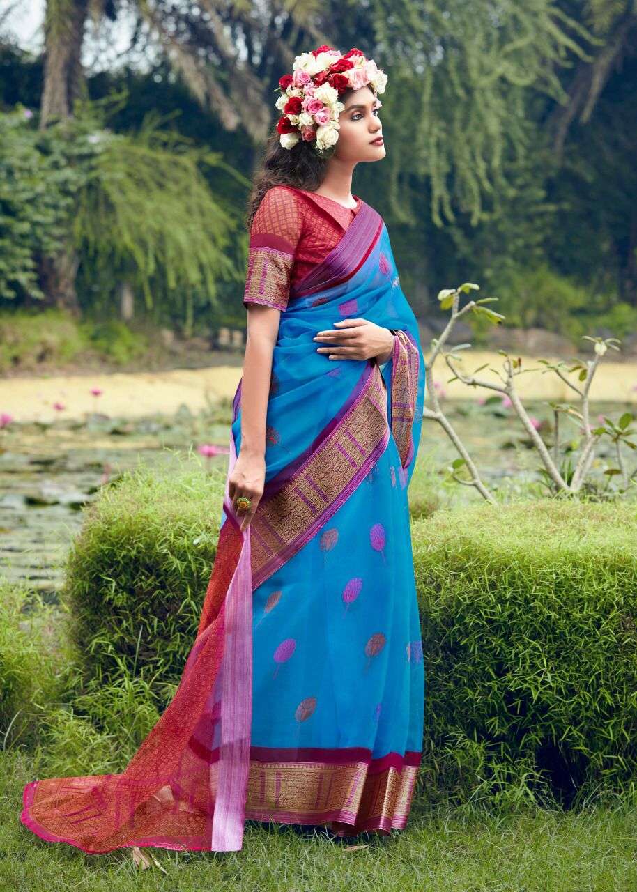 ORGANZA SILK VOL-14 BY SHREYANS 205 TO 216 SERIES INDIAN TRADITIONAL WEAR COLLECTION BEAUTIFUL STYLISH FANCY COLORFUL PARTY WEAR & OCCASIONAL WEAR ORGANZA SILK SAREES AT WHOLESALE PRICE