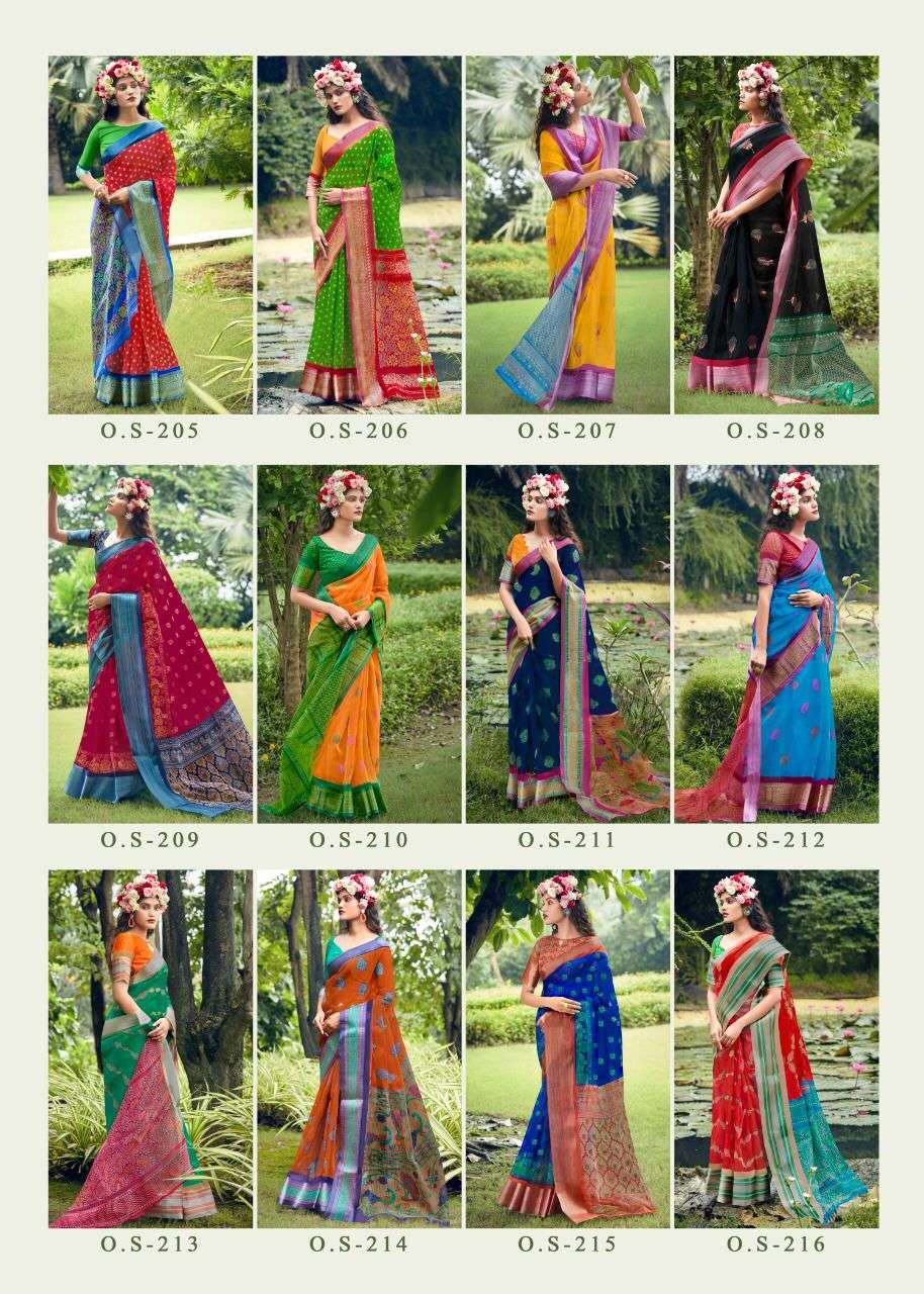 ORGANZA SILK VOL-14 BY SHREYANS 205 TO 216 SERIES INDIAN TRADITIONAL WEAR COLLECTION BEAUTIFUL STYLISH FANCY COLORFUL PARTY WEAR & OCCASIONAL WEAR ORGANZA SILK SAREES AT WHOLESALE PRICE