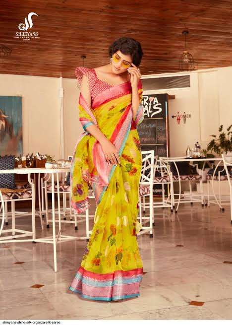 SHINE SILK BY SHREYANS 03 TO 12 SERIES INDIAN TRADITIONAL WEAR COLLECTION BEAUTIFUL STYLISH FANCY COLORFUL PARTY WEAR & OCCASIONAL WEAR ORGANZA SAREES AT WHOLESALE PRICE