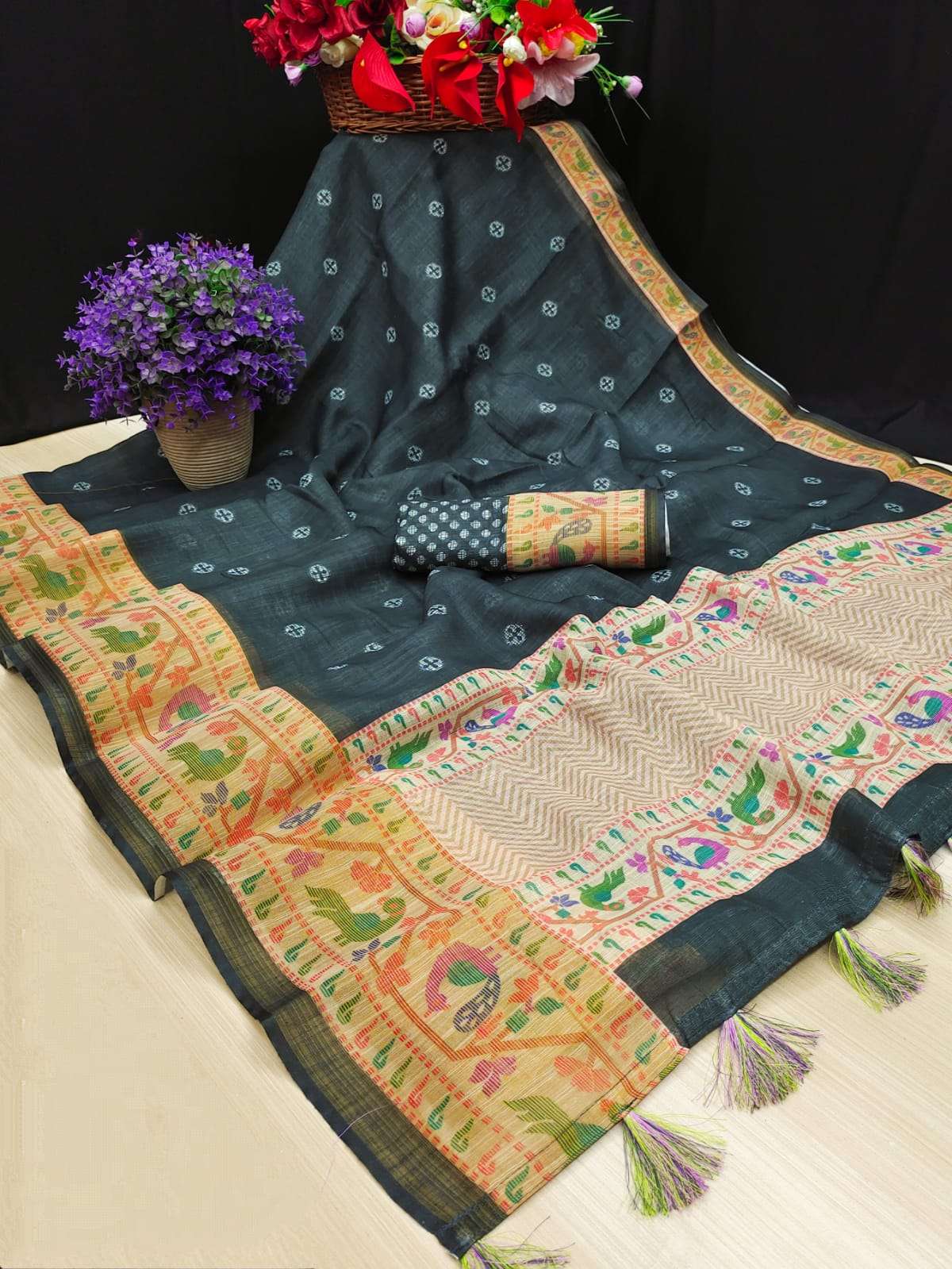 PREMIUM QUALITY VOL-3 BY MYRA 301 TO 312 SERIES INDIAN TRADITIONAL WEAR COLLECTION BEAUTIFUL STYLISH FANCY COLORFUL PARTY WEAR & OCCASIONAL WEAR LINEN SAREES AT WHOLESALE PRICE
