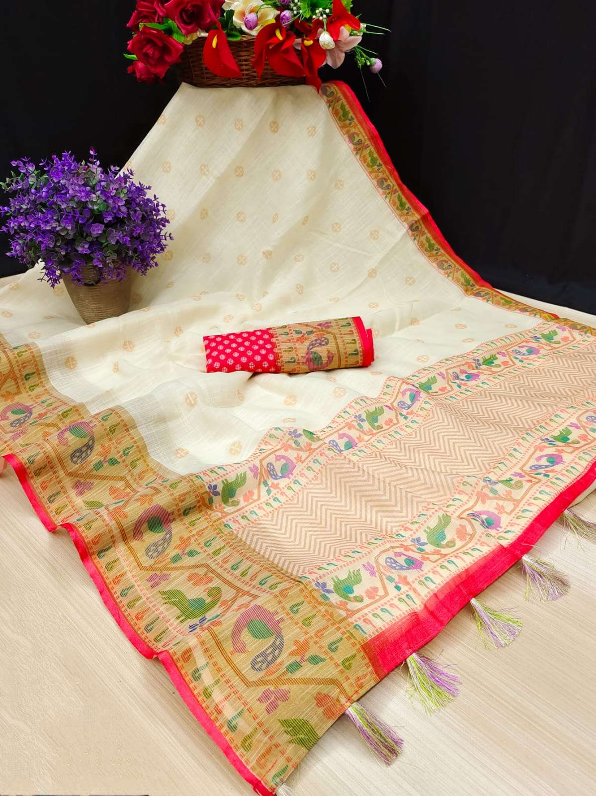 PREMIUM QUALITY VOL-3 BY MYRA 301 TO 312 SERIES INDIAN TRADITIONAL WEAR COLLECTION BEAUTIFUL STYLISH FANCY COLORFUL PARTY WEAR & OCCASIONAL WEAR LINEN SAREES AT WHOLESALE PRICE