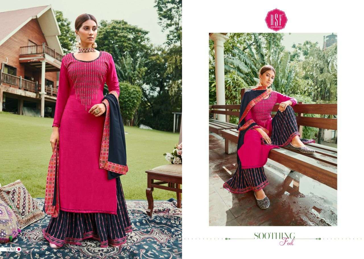 SIRAZ BY RIDDHI SIDDHI FASHION 19701 TO 19706 SERIES BEAUTIFUL SHARARA SUITS COLORFUL STYLISH FANCY CASUAL WEAR & ETHNIC WEAR VISCOSE UPADA SILK DRESSES AT WHOLESALE PRICE