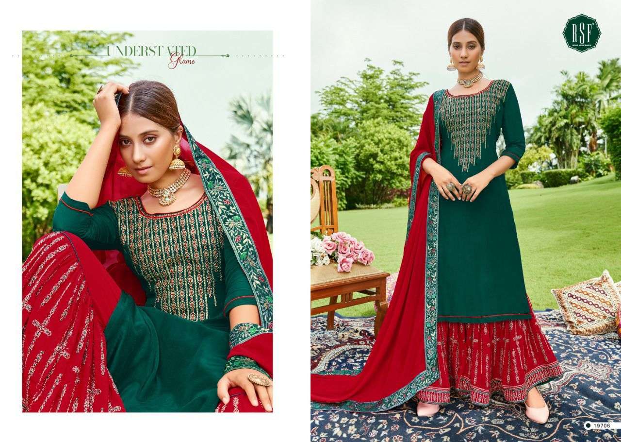 SIRAZ BY RIDDHI SIDDHI FASHION 19701 TO 19706 SERIES BEAUTIFUL SHARARA SUITS COLORFUL STYLISH FANCY CASUAL WEAR & ETHNIC WEAR VISCOSE UPADA SILK DRESSES AT WHOLESALE PRICE