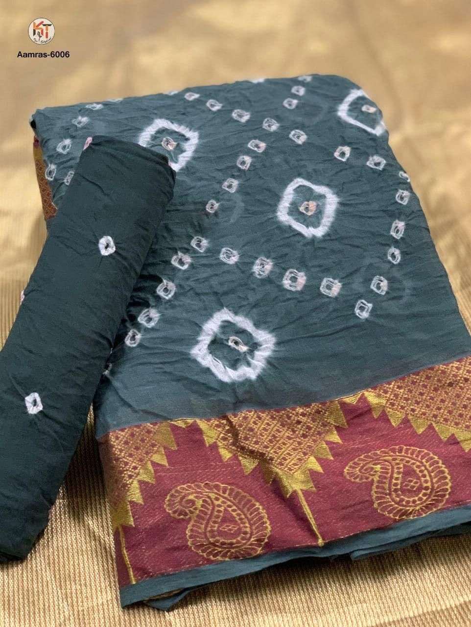 AAMRAS BY FASHID WHOLESALE 6001 TO 6010 SERIES INDIAN TRADITIONAL WEAR COLLECTION BEAUTIFUL STYLISH FANCY COLORFUL PARTY WEAR & OCCASIONAL WEAR PURE COTTON SILK SAREES AT WHOLESALE PRICE