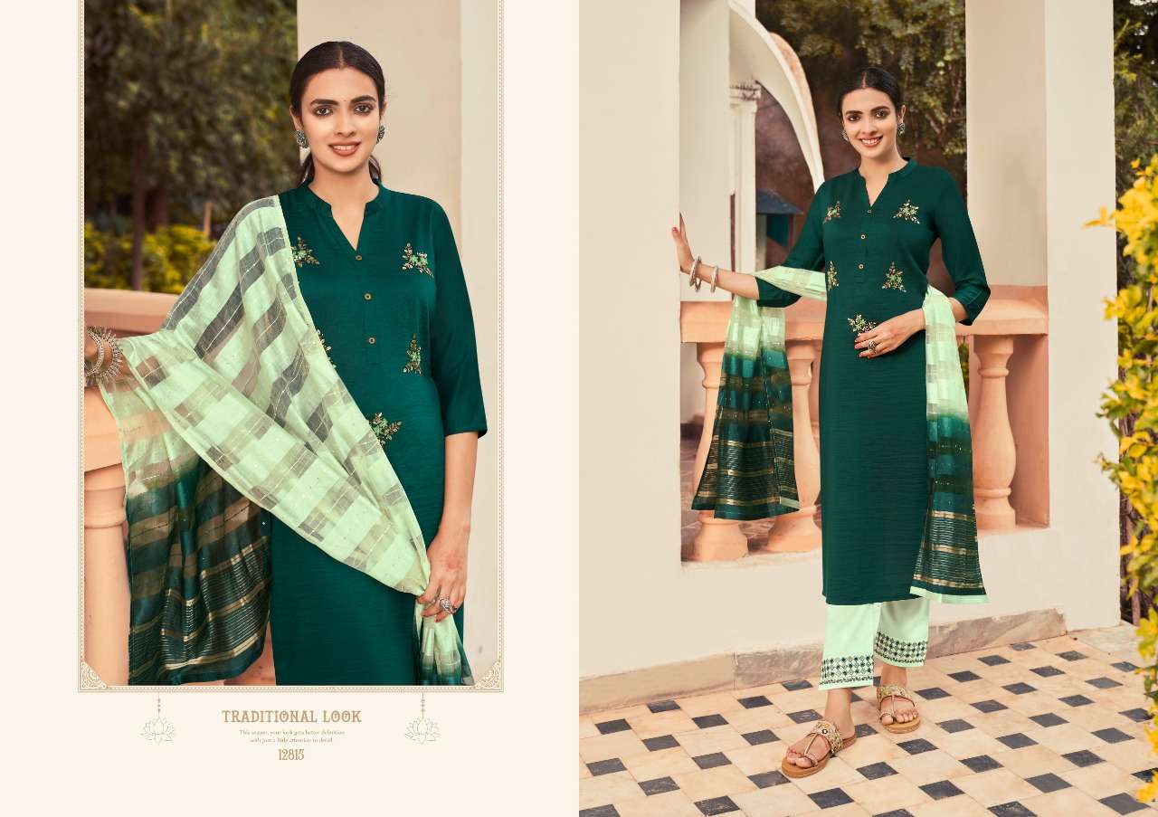 ZIBO BY KIVI 12813 TO 12818 SERIES BEAUTIFUL SUITS COLORFUL STYLISH FANCY CASUAL WEAR & ETHNIC WEAR PARAMPARA SILK DRESSES AT WHOLESALE PRICE