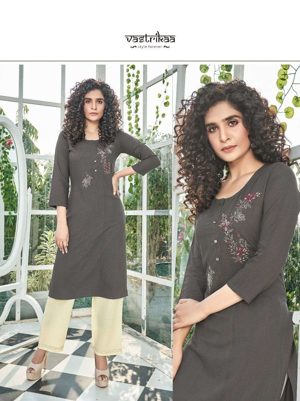 MAERI BY VASTRIKAA 114 TO 118 SERIES DESIGNER STYLISH FANCY COLORFUL BEAUTIFUL PARTY WEAR & ETHNIC WEAR COLLECTION VISCOSE EMBROIDERY KURTIS WITH BOTTOM AT WHOLESALE PRICE