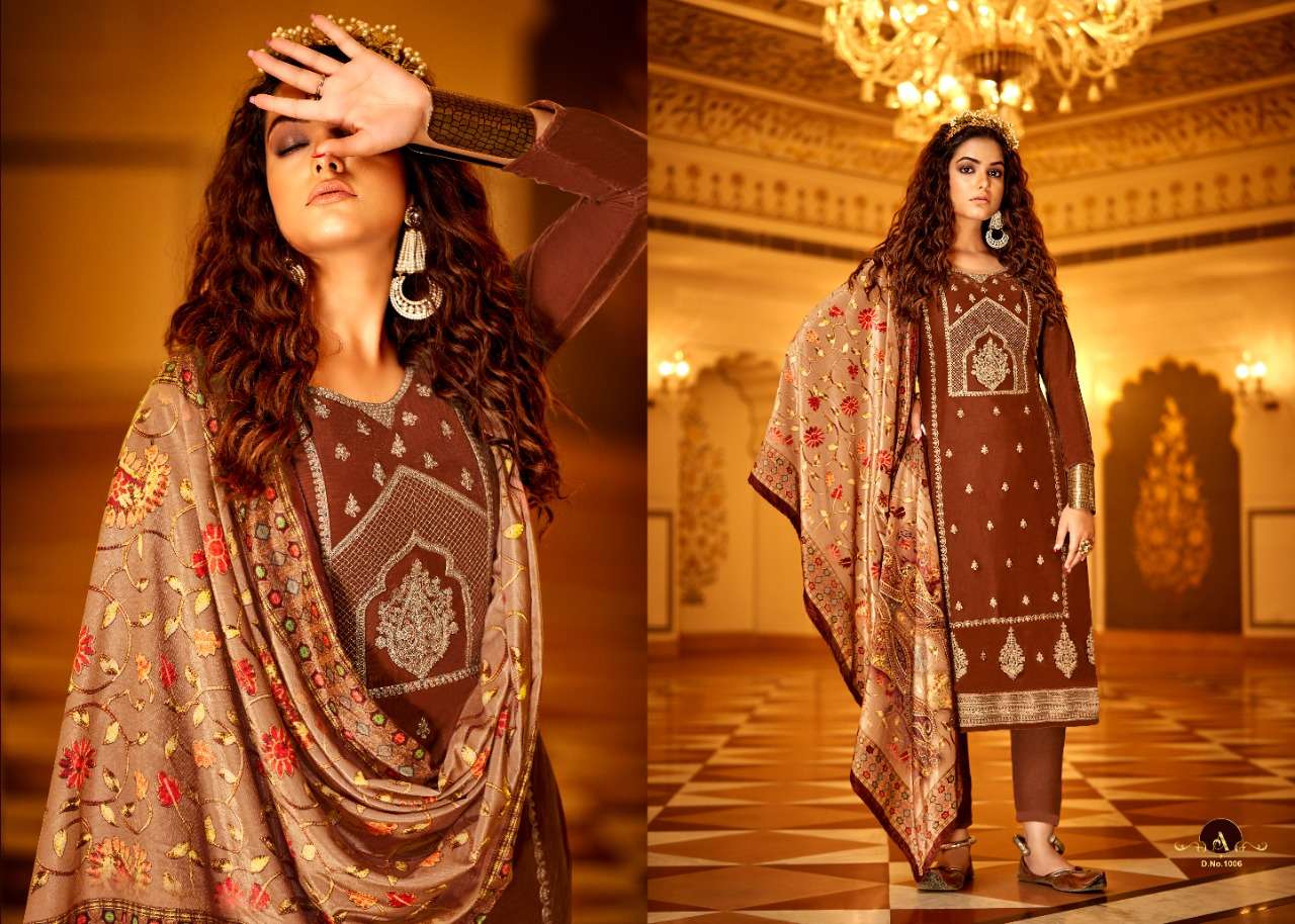 NAWABI BY ZSM 1001 TO 1006 SERIES BEAUTIFUL SUITS COLORFUL STYLISH FANCY CASUAL WEAR & ETHNIC WEAR PURE VELVET EMBROIDERED DRESSES AT WHOLESALE PRICE