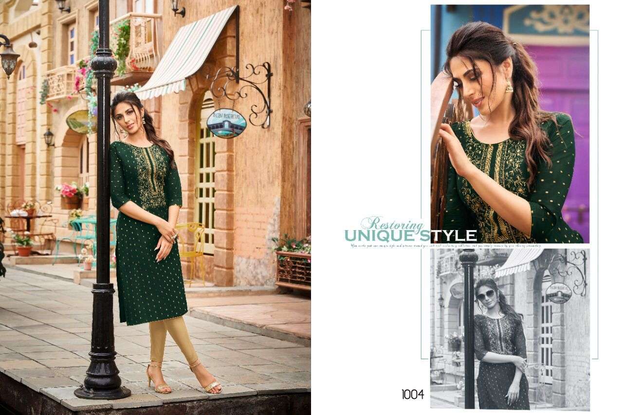 AMORY BY KAPIL TRENDZ 1001 TO 1008 SERIES DESIGNER STYLISH FANCY COLORFUL BEAUTIFUL PARTY WEAR & ETHNIC WEAR COLLECTION MODAL SILK EMBROIDERY KURTIS AT WHOLESALE PRICE