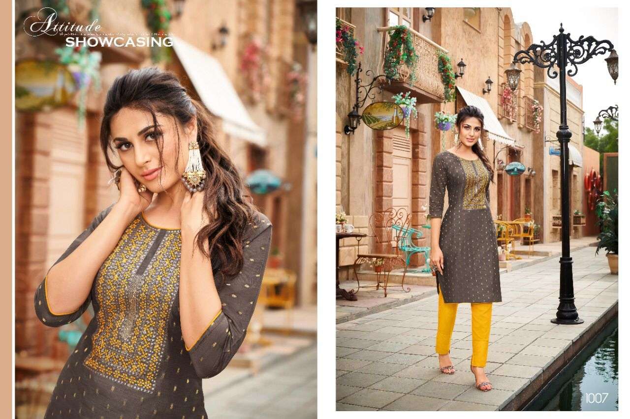 AMORY BY KAPIL TRENDZ 1001 TO 1008 SERIES DESIGNER STYLISH FANCY COLORFUL BEAUTIFUL PARTY WEAR & ETHNIC WEAR COLLECTION MODAL SILK EMBROIDERY KURTIS AT WHOLESALE PRICE